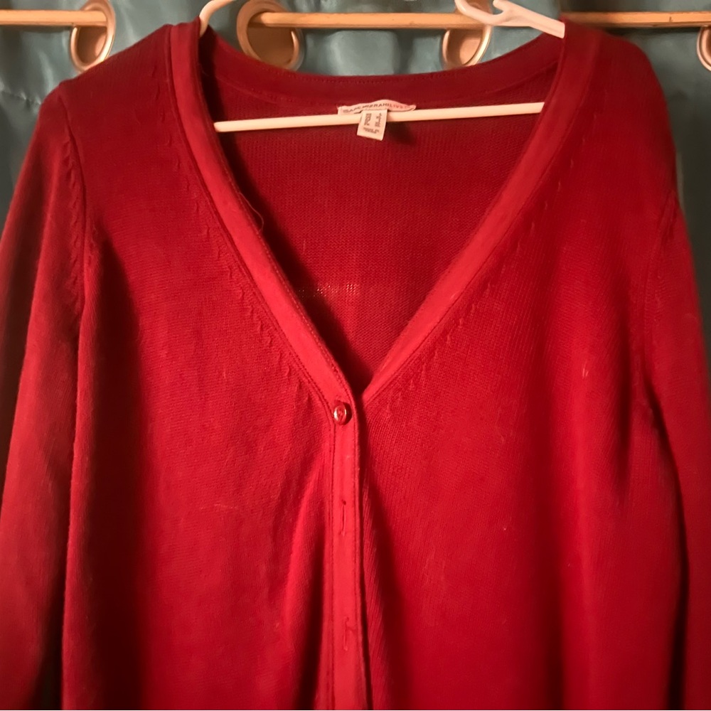 Isaac Mizrahi Red Cardigan Sweater